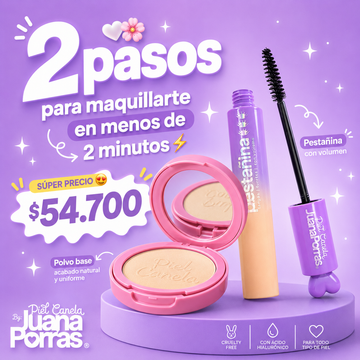 Combo polvo base y pestañina